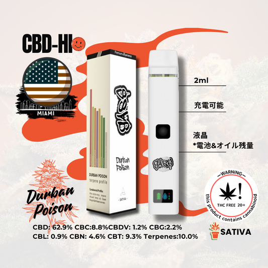 CBD-Hi “Durban Poison” Disposable Vape 2ml